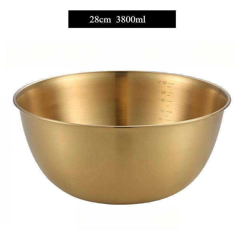 

Набор мисок из нержавеющей стали Универсальный для лапши, супов и многого другого Нержавеющая сталь 304 Идеально подходит для приготовления пищи, выпечки, хранения продуктов 28cm золотой