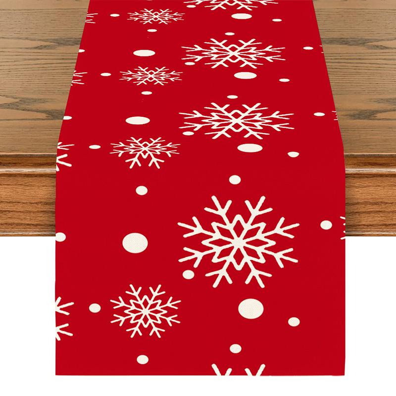 1PC Print Snowman For Home Xmas Table Decor Creative Christmas 33*183cm Table Runner Table Mat