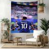 Mbappe Custom Your Name Wall Decor Tapestry Art For Pet Memorial Birthdaywedding Party Backdrop Family Gift