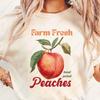 Retro Peach Boho Georgia Peaches Summer Fruit Tshirt Farmers Market Cute Foodie Tee Men Women Cotton Cottagecore Loungewear Gift