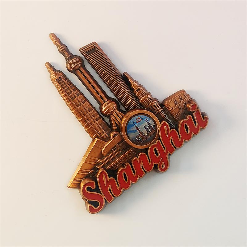 China Shanghai Oriental Pearl TV Tower 3D Stereoscopic Tourism Souvenirs Metal Decoration Home Refrigerator Magnets