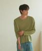 Dibeullu Low-Cut Scoop Neck Long Sleeve Olive