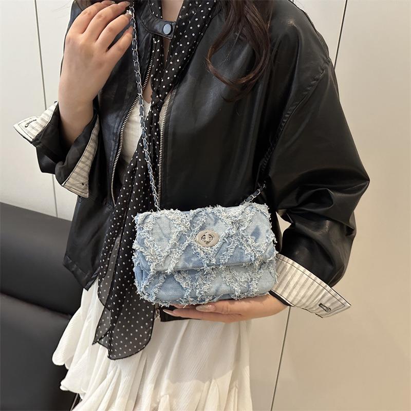 New Fashion Trend Niche Rough Edge Design Women's Bag Casual Retro Shoulder Messenger Bag Small Square Bag