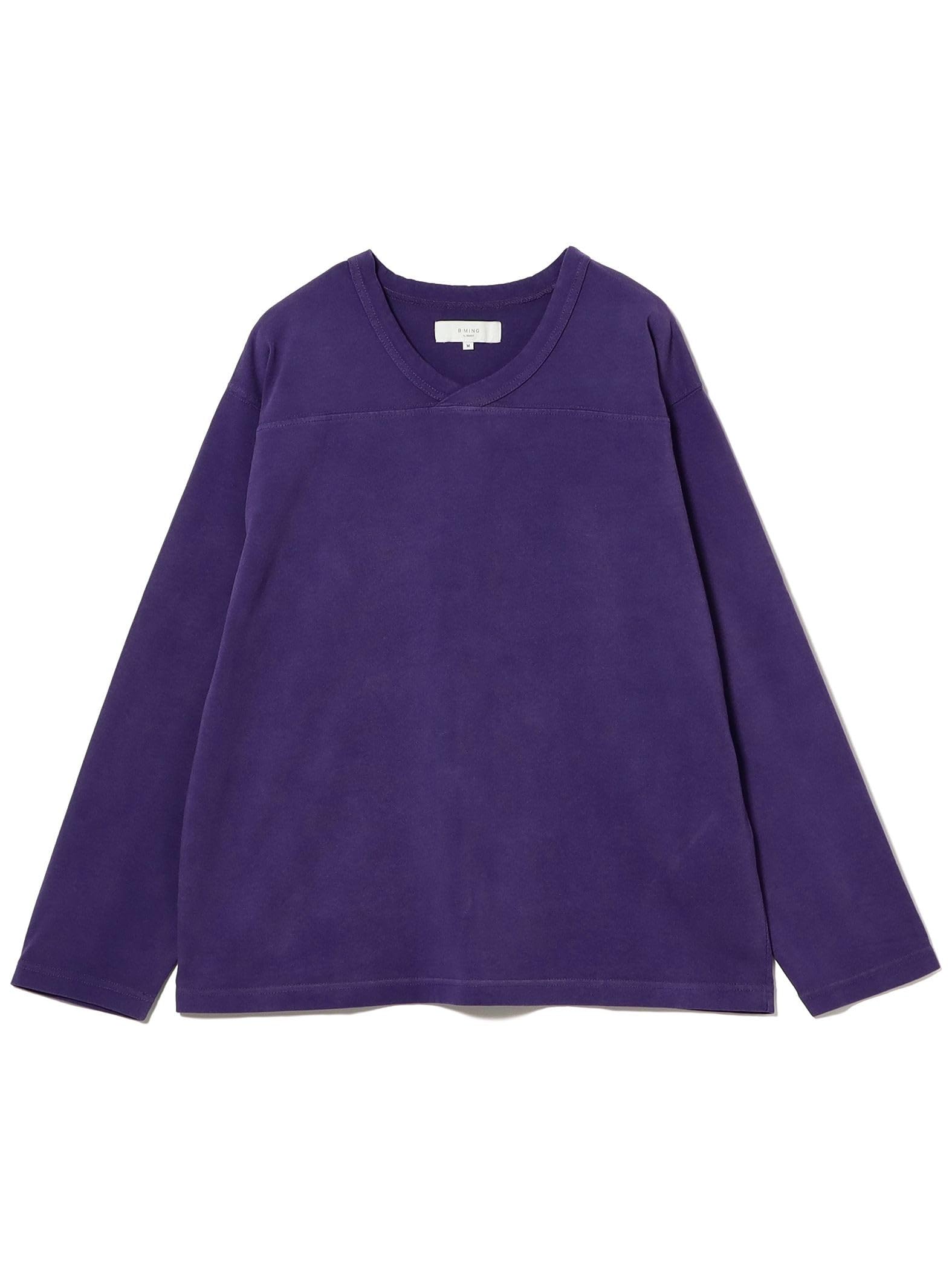 

BEAMS Life Store by BEAMS Men s Faded Football V-Neck T-Shirt, Purple, Size S