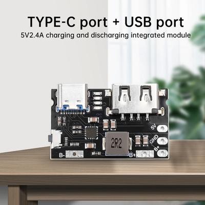 1/3/5 Stück 2,4A Aufwärtswandler Leistungsmodul Lithium-Batterieladeschutzplatine LED-Anzeige für DIY-Ladegerät Typ-C USB 5V