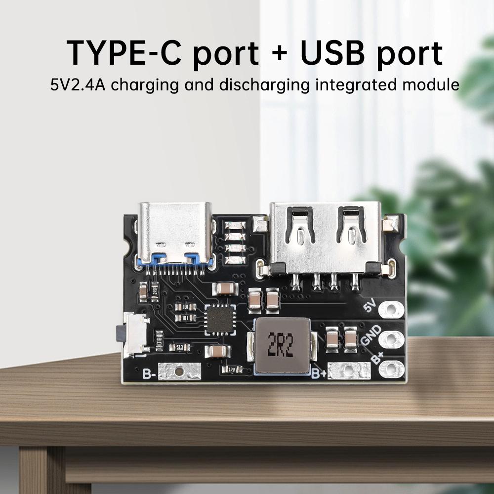 1/3/5 PCS 2.4A Boost Converter Power Module Lithium Battery Charging Protection Board LED Display For DIY Charger Type-C USB 5V
