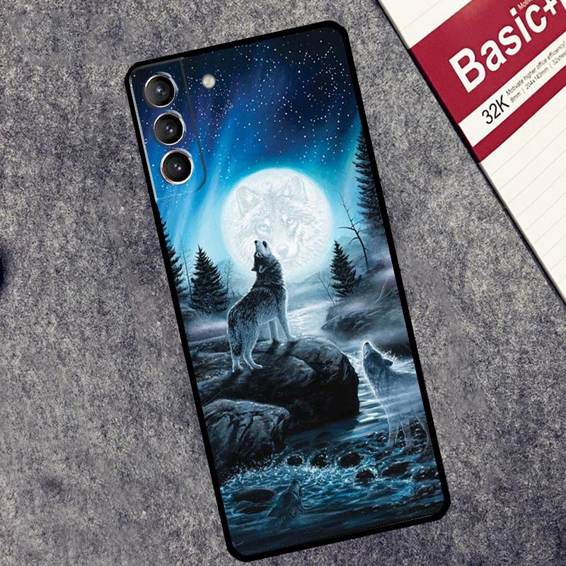 Wolf Art Case For Samsung Galaxy S25 S26 Ultra S20 S21 S22 S23 S10 Plus S25 FE S24 Ultra Cover Coque