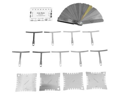 15-Piece Guitar Repair Tool Set: String Height Gauge, Gap Gauge, T-Square, Fretboard Radius Cards