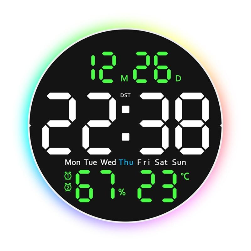 10Inch Large Digital Wall Clock Remote Control 2 Alarms Big LED Display 10 Brightness For Living Room Elderly Gift