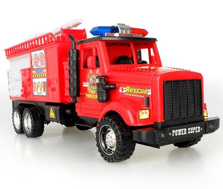 Children's Large Inertia Fire Truck Toy City Rescue Fleet Ladder Water Tank Model Boys Truck