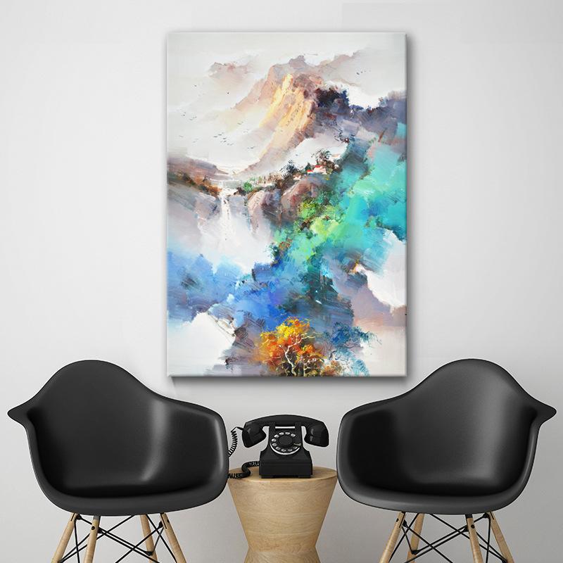 

Традиционная китайская акварель в стиле холст, картина для гостиной, украшение для крыльца, абстрактный пейзаж, отель, вилла, семейная живопись 20*40cm