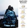 Wolf Personalized Text Blanket Multi-purpose Customizable Blanket Ultra-Soft Great for Couch Office Nap Chair Four Seasons Universal