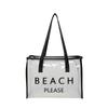Casual PVC Transparent Tote Bag Waterproof Reusable Jelly Handbag Cosmetic Bag Zipper Letter Shoulder Bag Beach