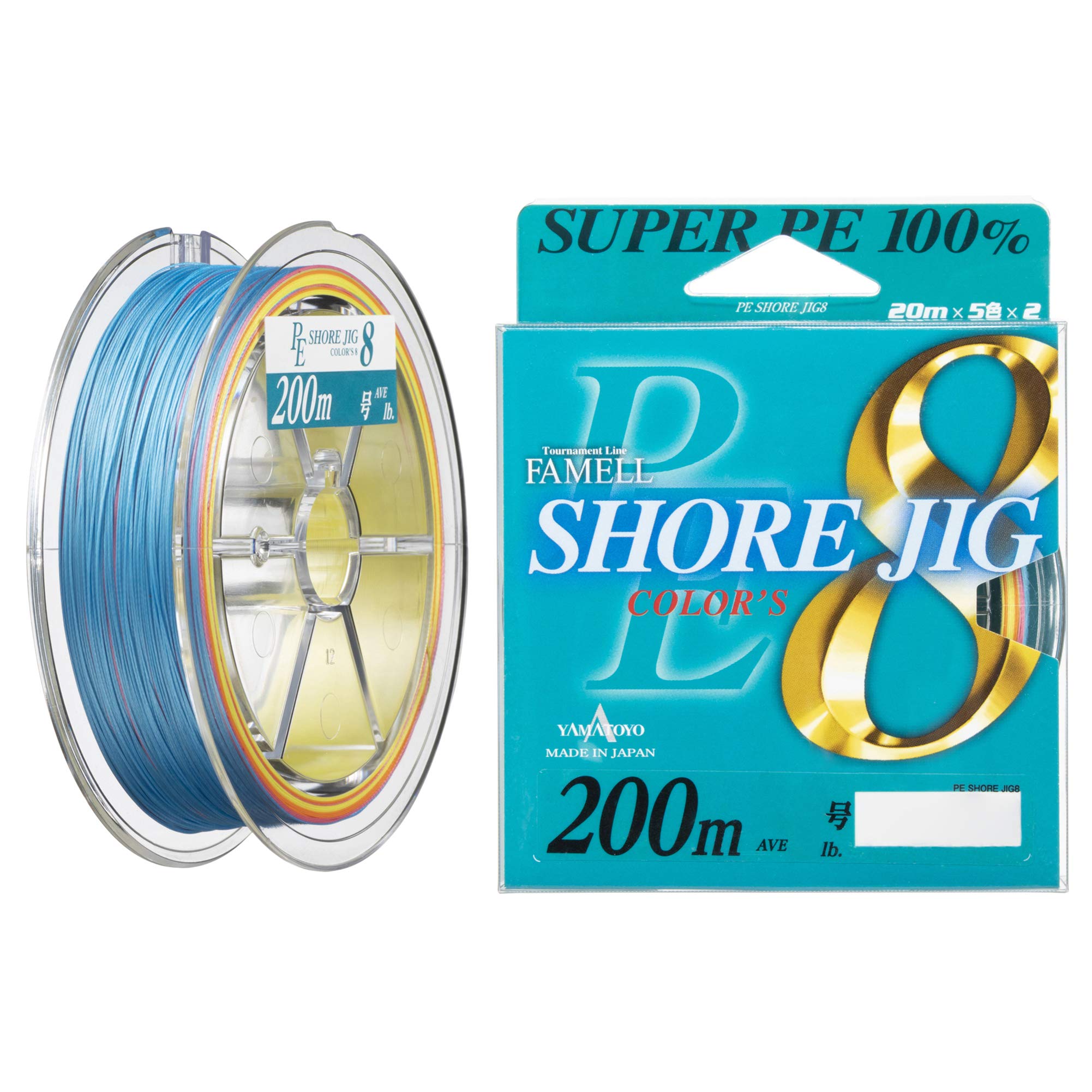 

YAMATOYO PE line PE shore jig 8 200m 23lb 8 pieces 5 colors No. 1.2