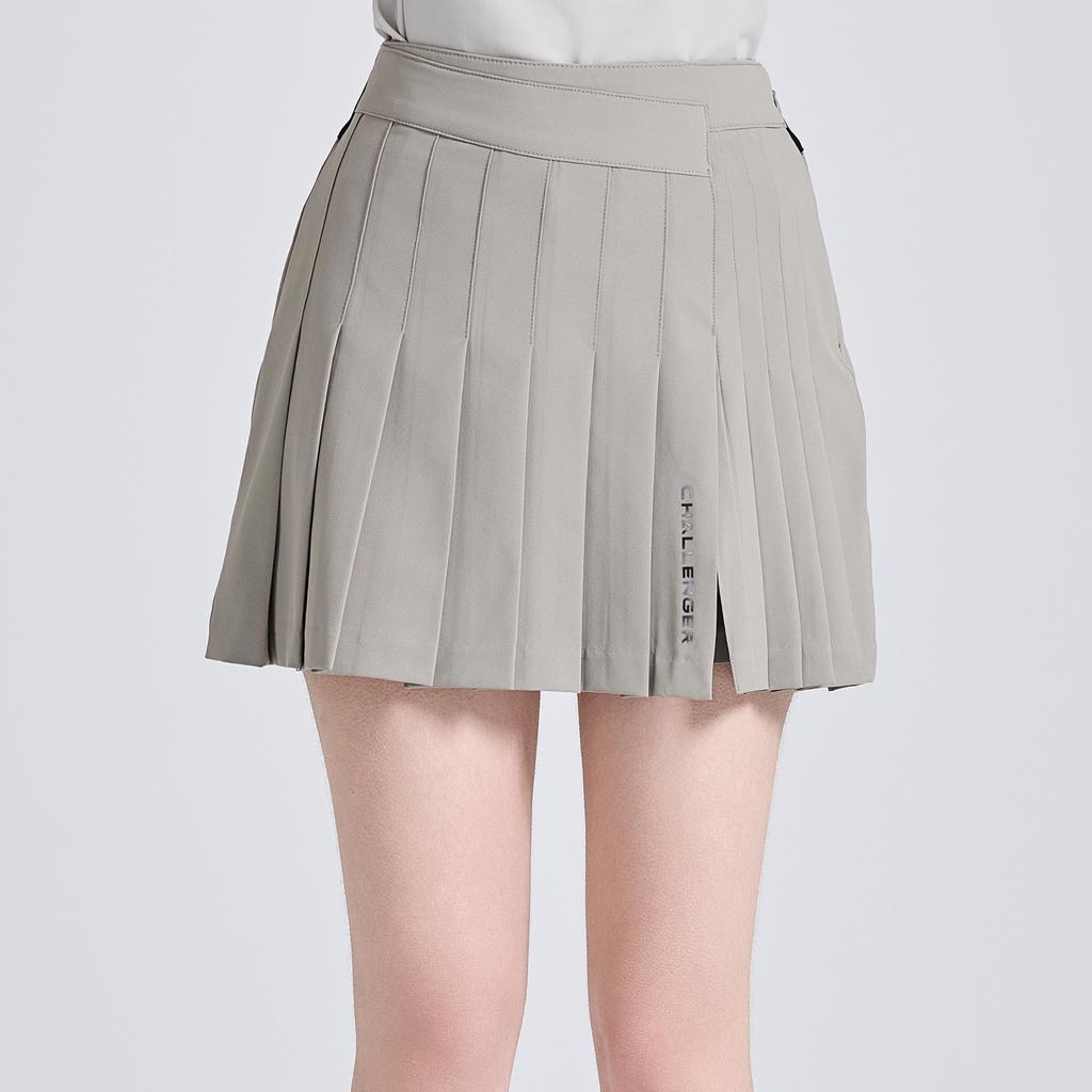 CHALLENGER Women'S Flow Pleated Wrap Skirt Half Pants Khaki Beige