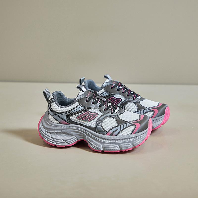 

Женские легкие дышащие кроссовки, нескользящие прогулочные туфли на платформе со шнуровкой, массивные повседневные теннисные туфли, женские беговые кроссовки с сеткой 35