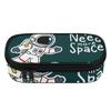 Pen Case Easy Open Zipper Spacious Interior 300D Polyester with Mesh Pocket Removable Divider and Pen Slots for Student Stationery