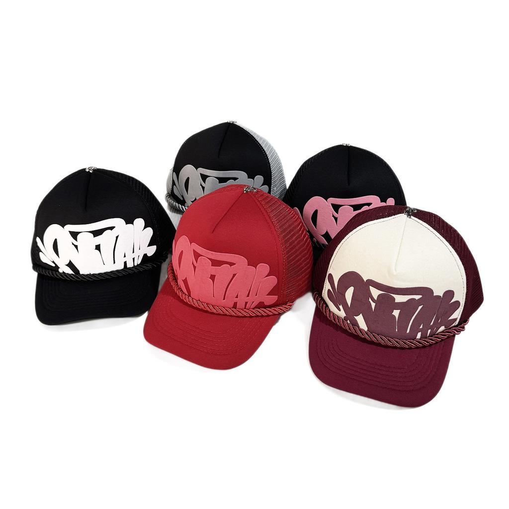 Syna Marca Trendy Ricamo Lettere Rete Cappellino da Baseball Per Uomo e Donna Versatile Traspirante Cappellino Protezione Solare Coppia Tendenza Moda