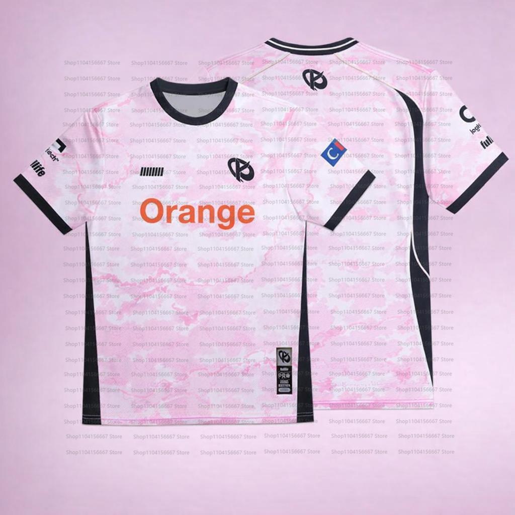 2026 Karmine Corp Esports Club Uniformi Maglia Rosa Kcorp Team Valorant Uniforme da Allenamento Abbigliamento T-shirt Squadra Francese Uomo