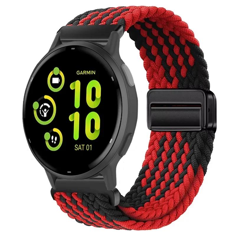 20/22mm Nylon Strap for Garmin Forerunner 55 165 970 570 965 955/Venu 4 45mm Magnetic Band Garmin Vivoactive 5 6/Vivomove Trend