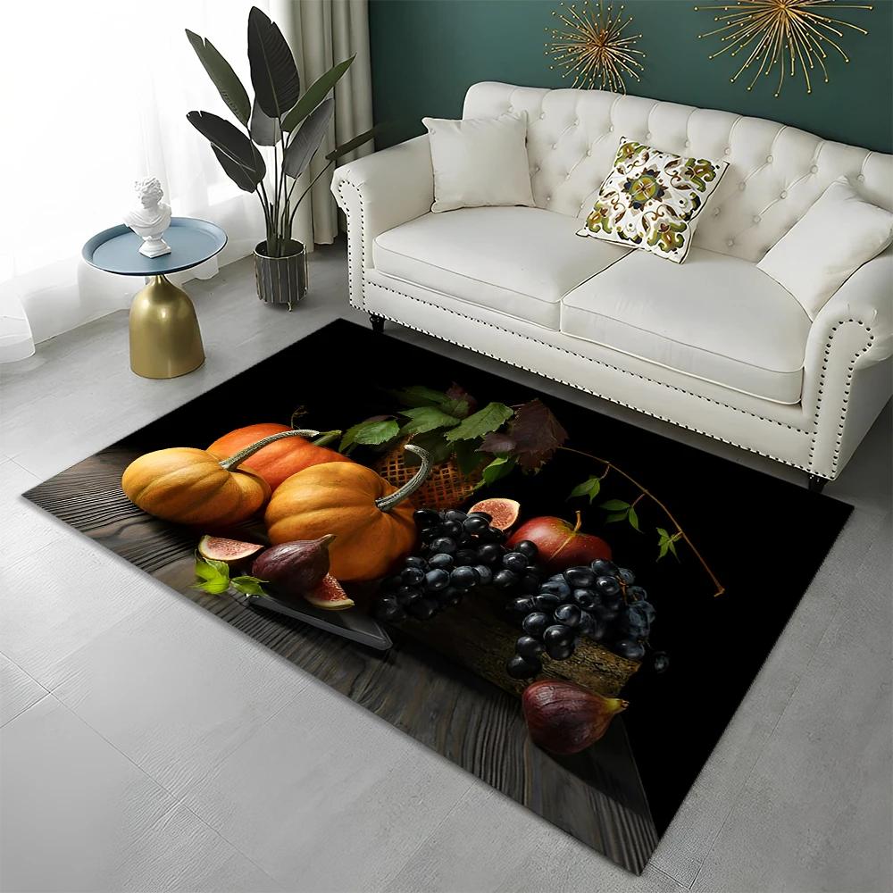 3D Cute Fruit Cartoon HD Carpet Rug for Home Living Room Bedroom Sofa Kitchen Doormat Decor,Child Area Rug Non-slip Floor Mat