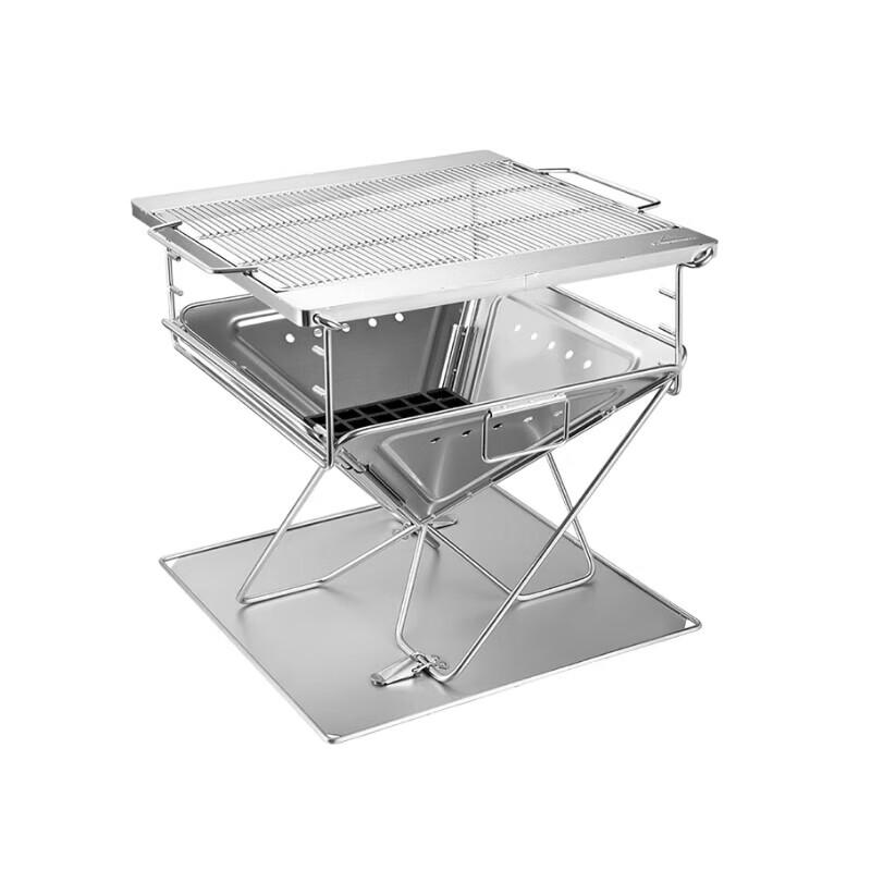 Portable Stainless Steel BBQ Grill & Fire Pit