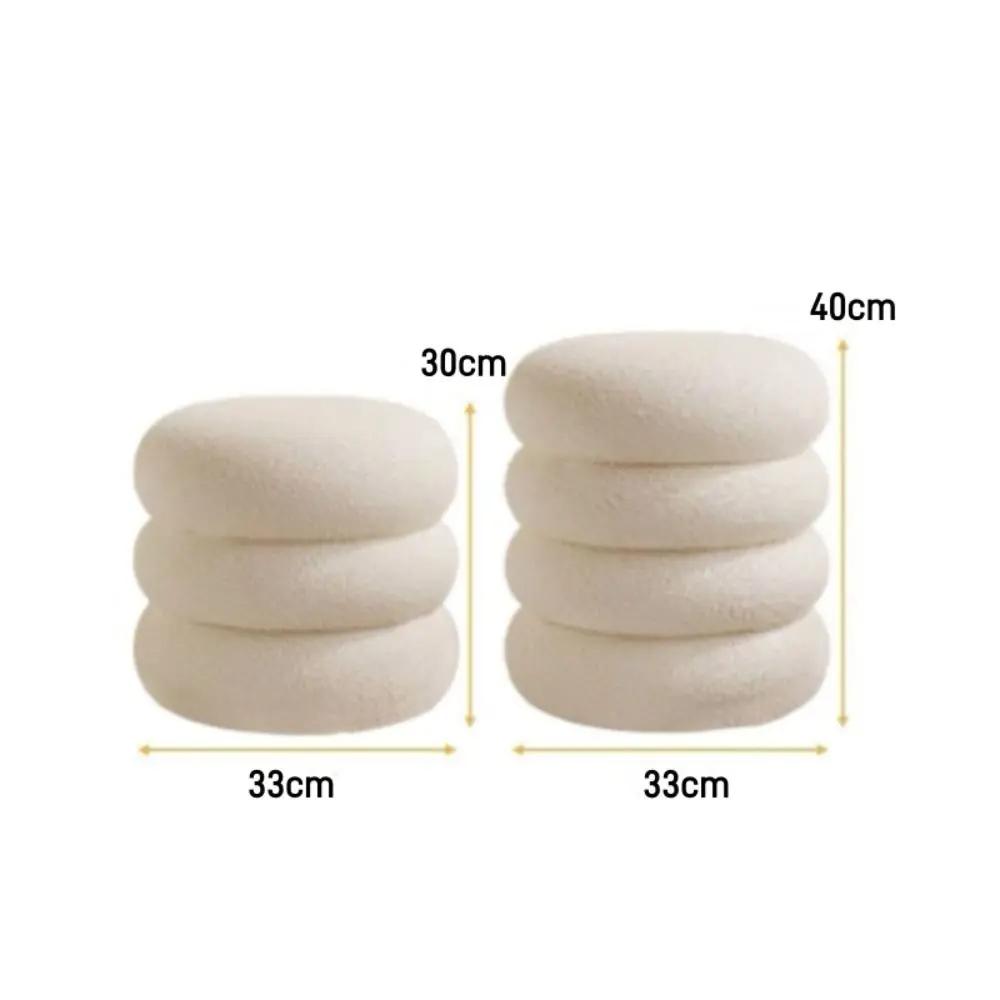 Modern Cream Style Low Stool Home Furniture Lamb Velvet Household Small Stool Shoes-changing Makeup Stool Home