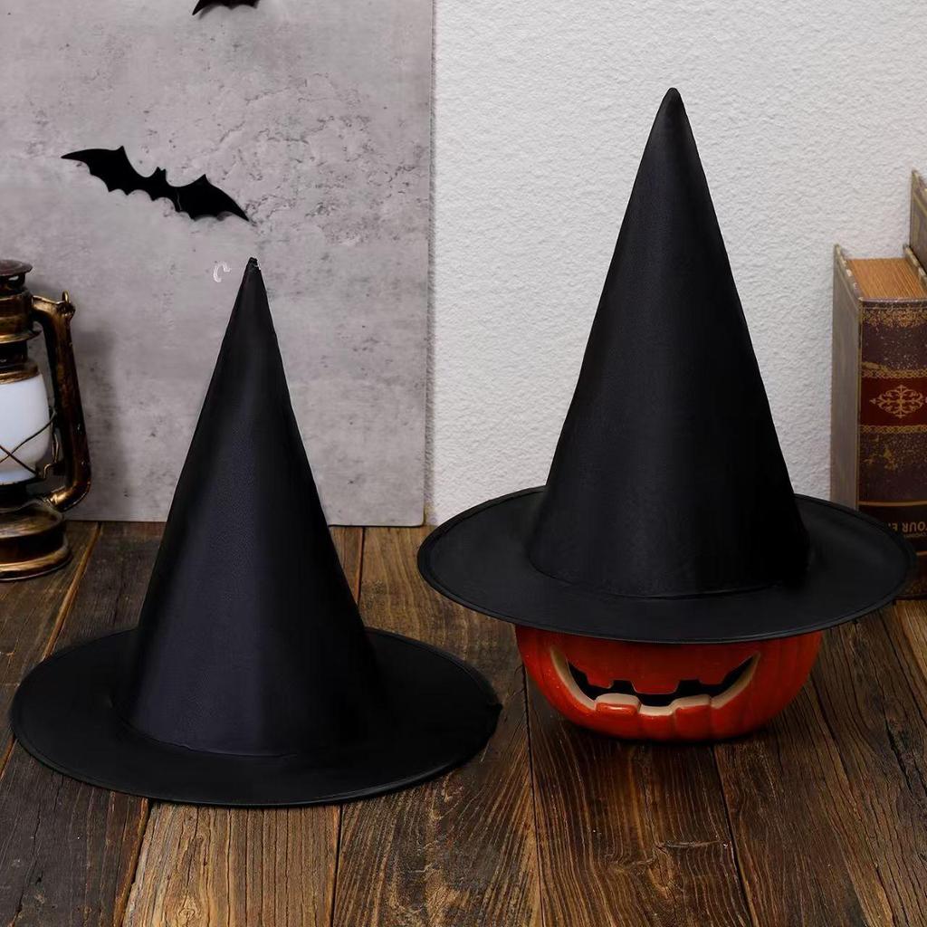 Classic Black Witch Hat Unisex Adult & Kids Wizard Hat for Halloween Cosplay Costume & Masquerade Party Carnival Decoration
