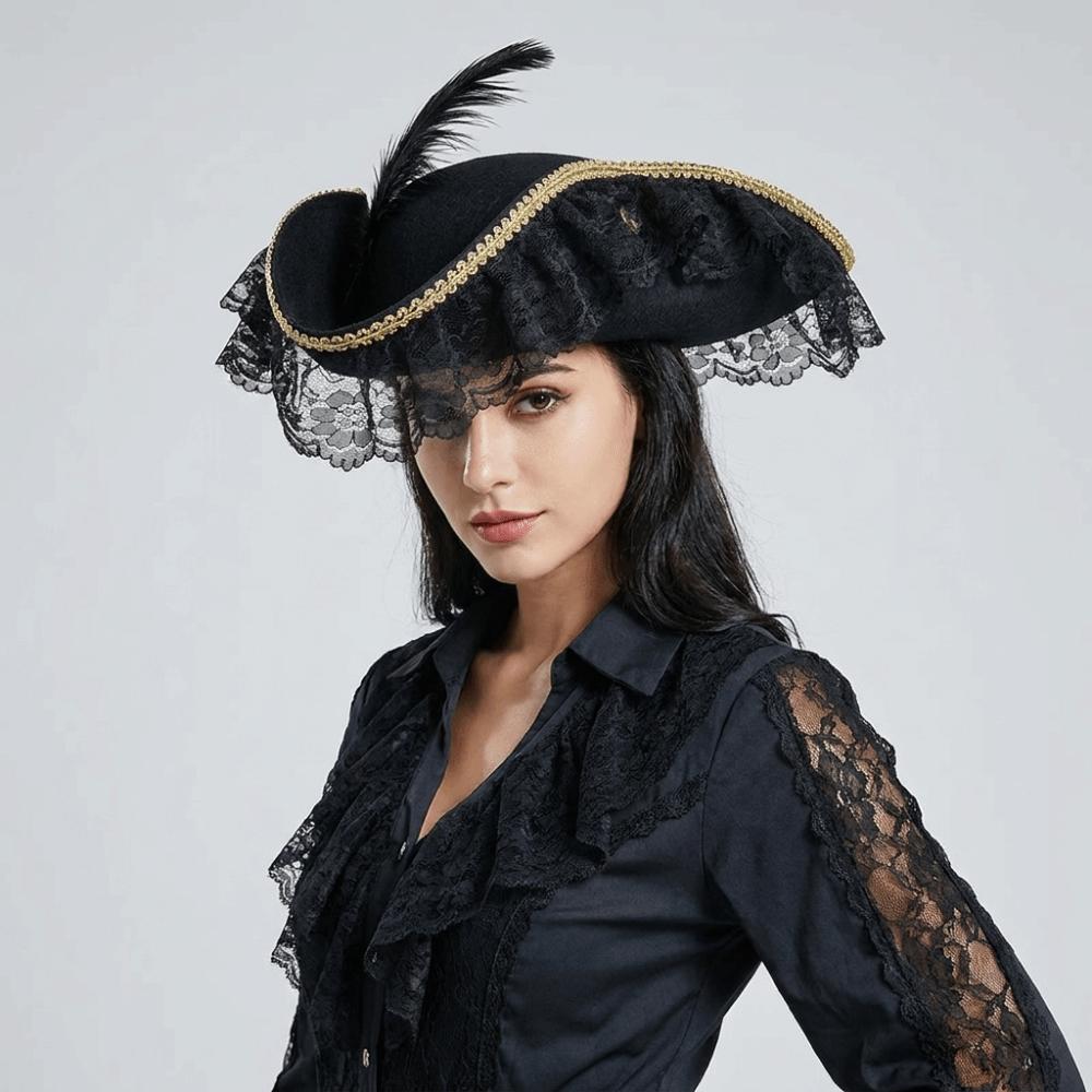 Podium Optreden Cosplay Piratenhoed Effen Kleur Westerse Cowboyhoed Grappige Kapiteinspet Dames