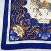 Used HERMES Carre 90 "Horses of the Sun" Scarf, 100% Silk, Blue