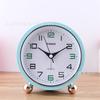 Plastic Round Alarm Clock Bedside Alarm Clock for Students and Children Creative Desktop Desk Clock Quartz Alarm Clock