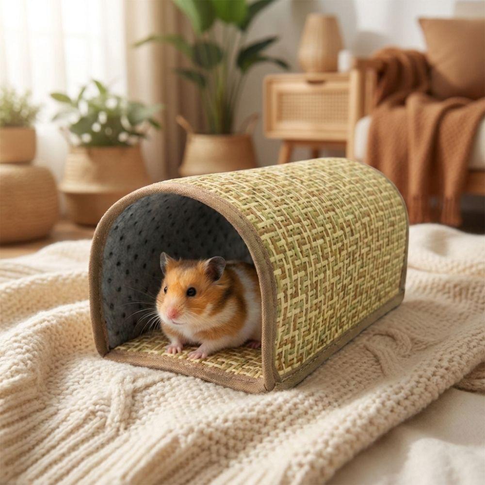 Wear Resistant Guinea Pig Tunnel Breathable Weave Small Pet Bed Hamster Hideout Pet Resting