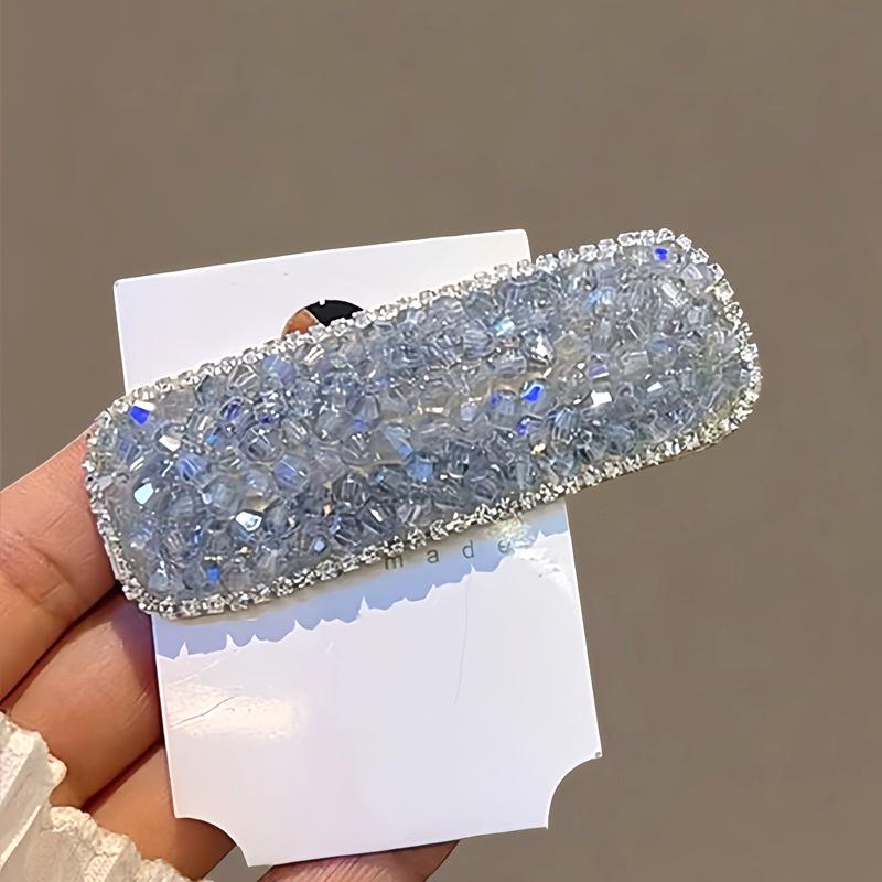 

2025 Crystal Pearl Tassel Hair Clip: Fashionable Floral Side Hairpin for Bangs