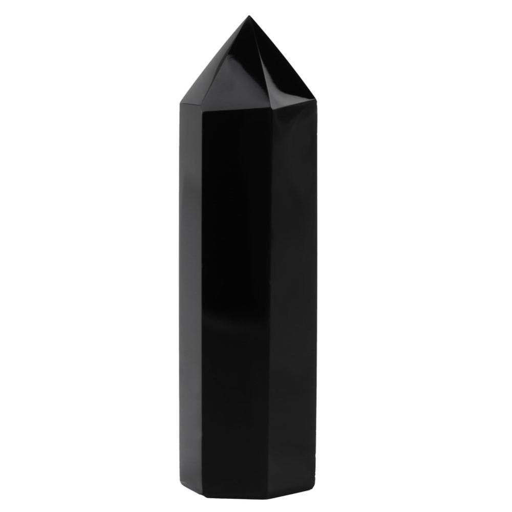 Hexagonal Column Obsidian Crystal Wand Black Obsidian Gemstone Crystal Crystal Wand Home Decor
