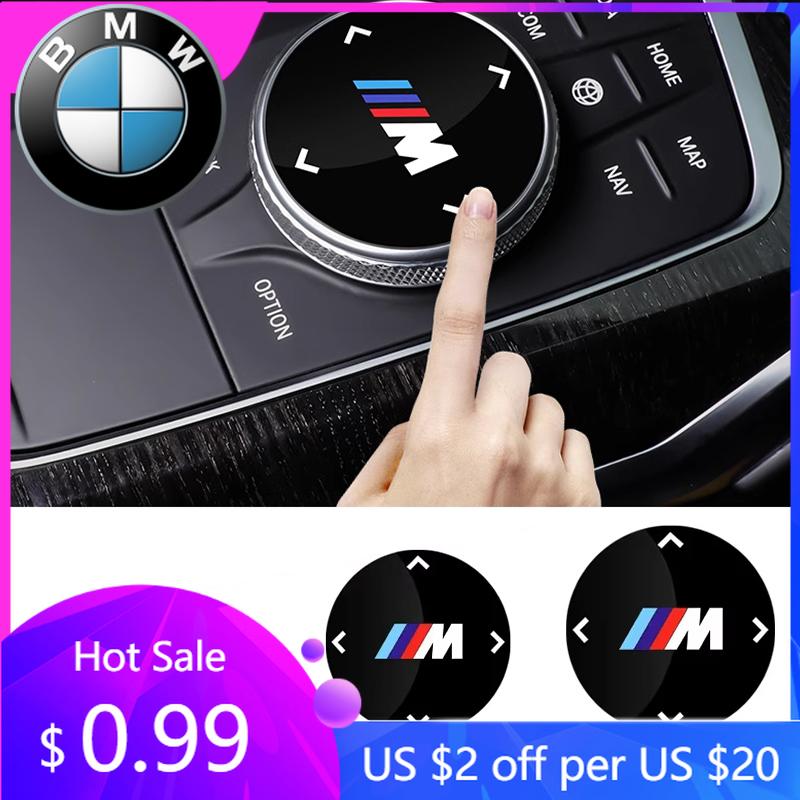 BAGF7 2026 Car Sticker Car Multimedia Knob Button Decoration Sticker Auto Accessories For BMW M X1 X3 X5 X6 X7 E30 E90 M3 E84 E83 F25