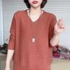 Maglione in Maglia a Maniche Lunghe da Donna Primavera e Autunno Madre Pigra Tinta Unita Ampio Top