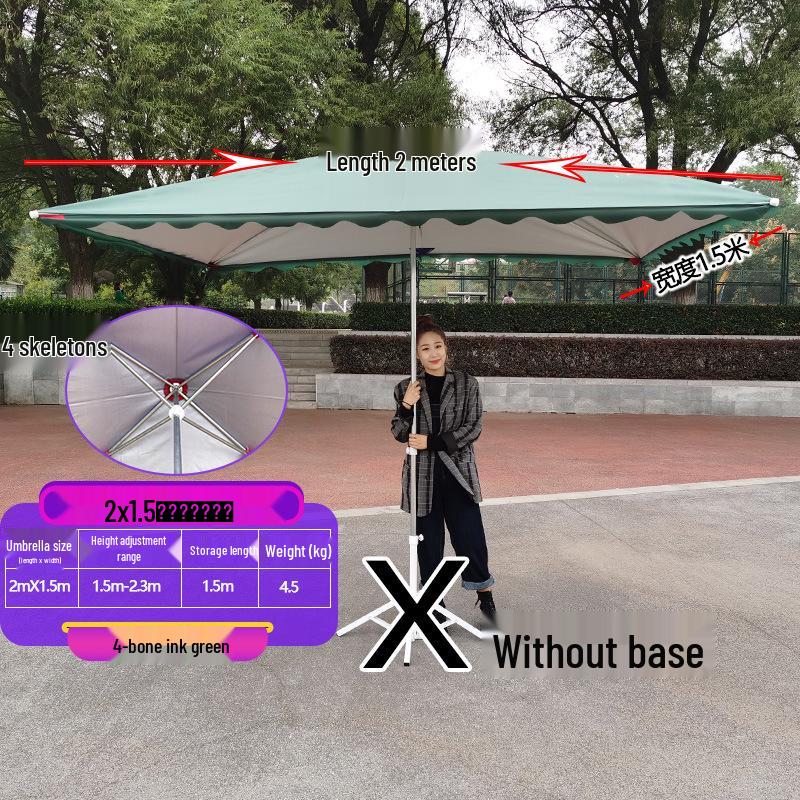 Large Outdoor Rectangular Sunshade Umbrella - Commercial Folding Awning for Courtyard