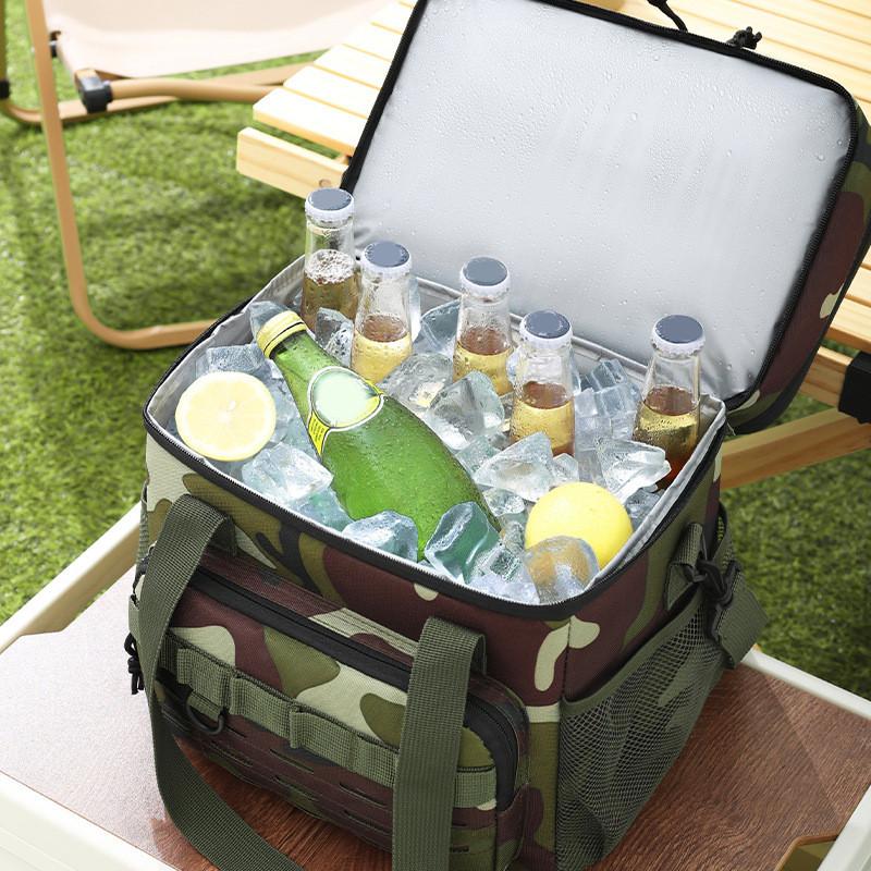 Bolsa nevera de tela Oxford con camuflaje y aislamiento impermeable para camping al aire libre y picnic
