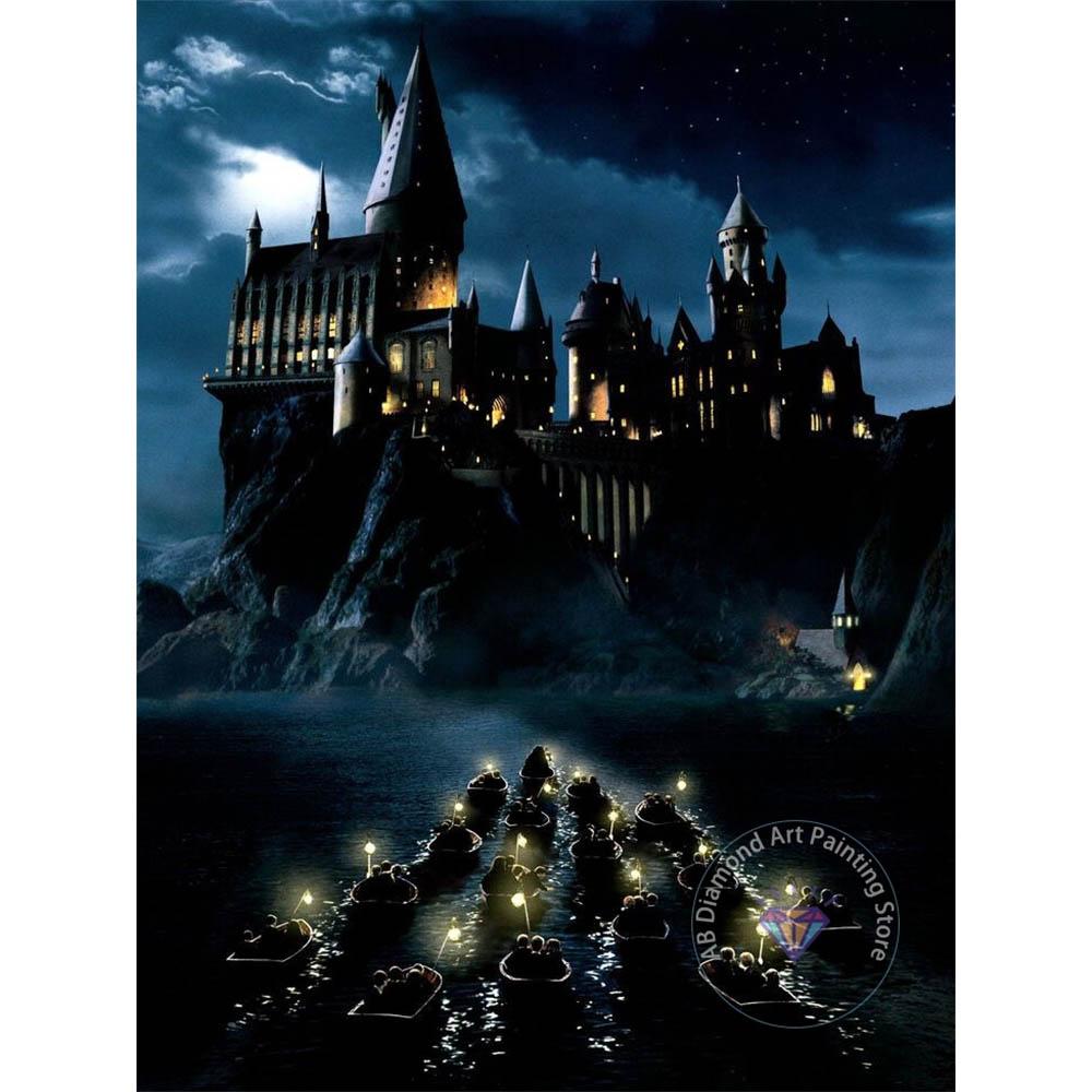 Harry Potter Holwarts Castle Picture Diamond Painting Kit 5D DIY Round Diamond Embroidery Handicraft Home Decor