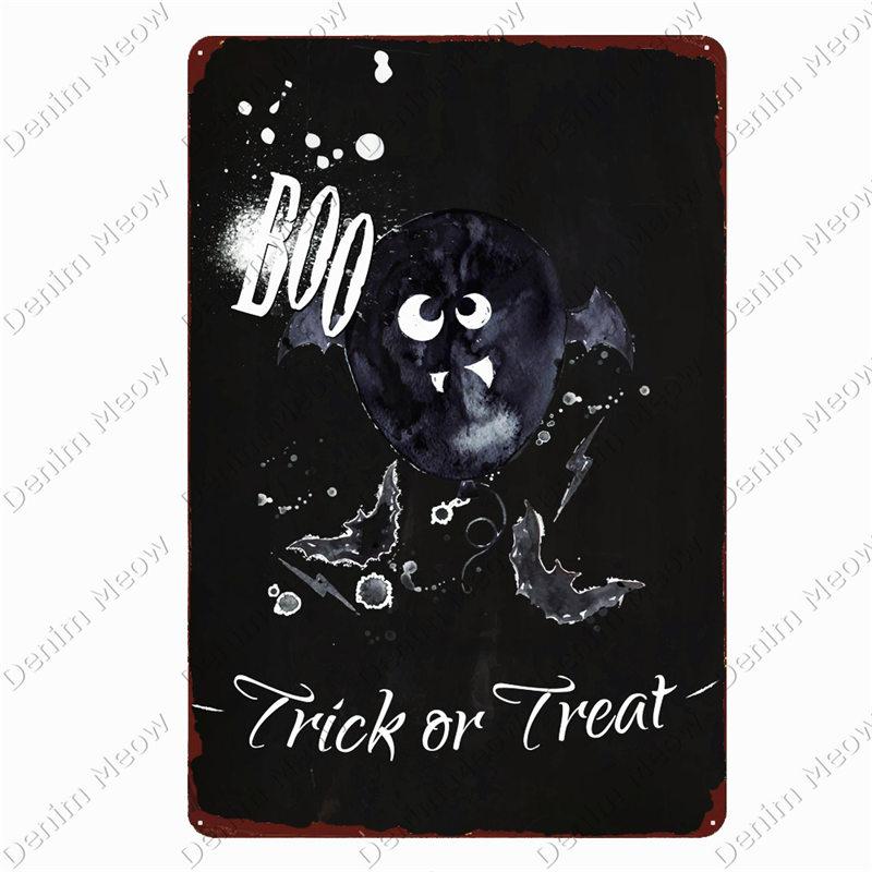 Halloween Party Poster, Happy Halloween Vintage Metal Signs, Bar, Pub, Cafe, Home Decor, Tin Painting, Tin Plate, N369