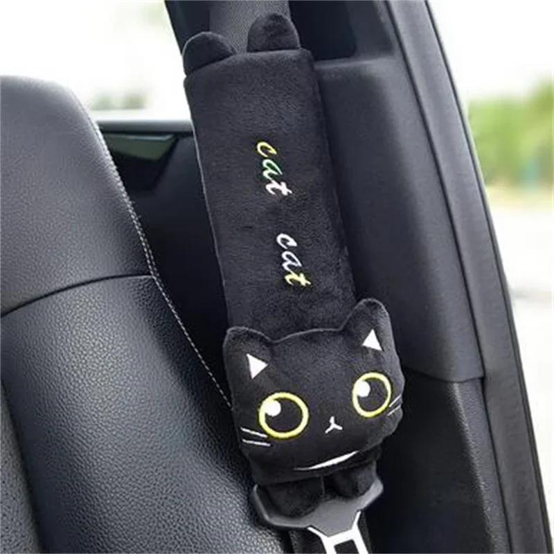 

Cute Car Neck Pillow Cat Car Pillow Rearview Mirror Cover Girl Seat Belt Shoulder Pad Neck Cushion Woman Car Accessory Cartoon
