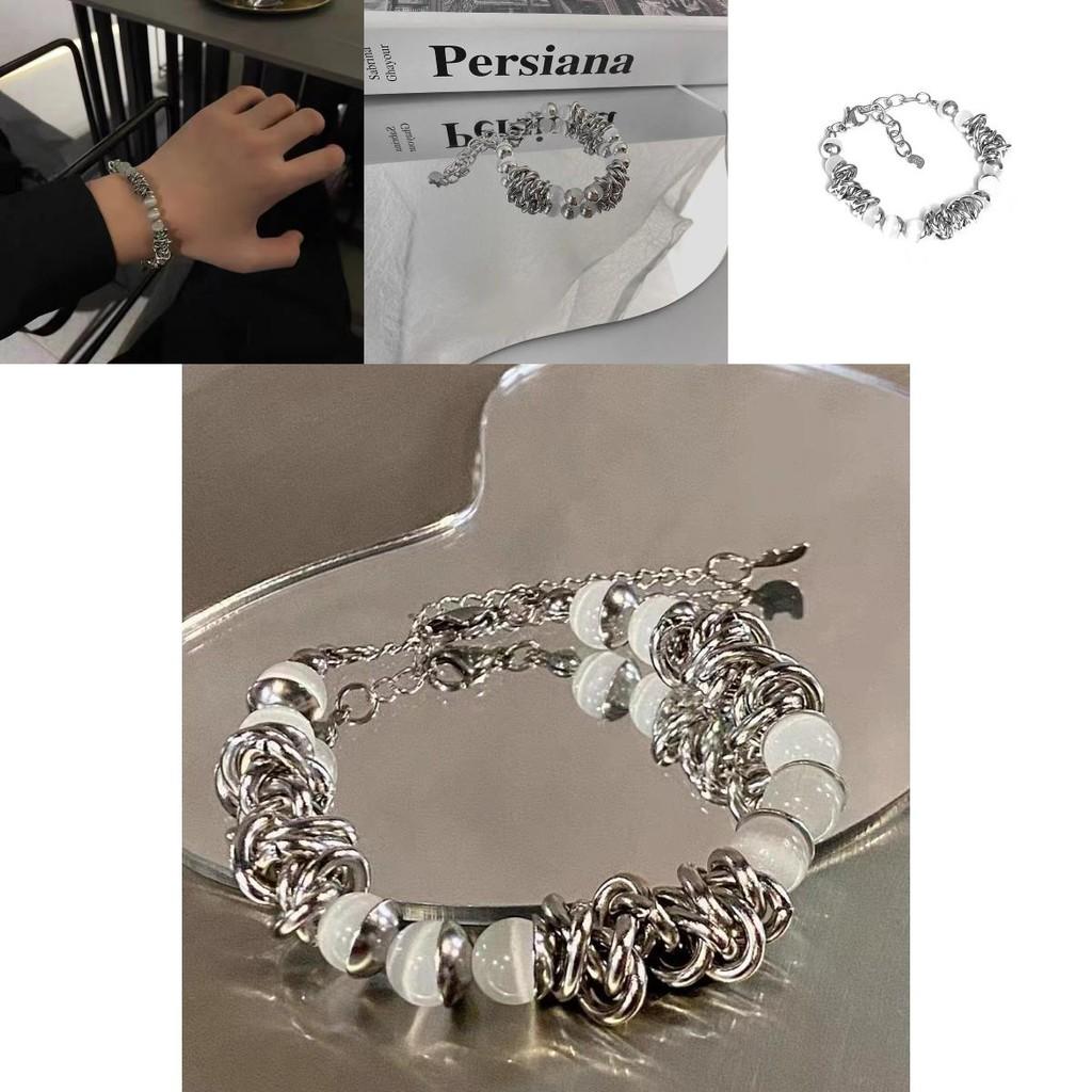 Premium Quality Titanium Steel Cat Eye Bracelet Unique Minimalist Irregular Design