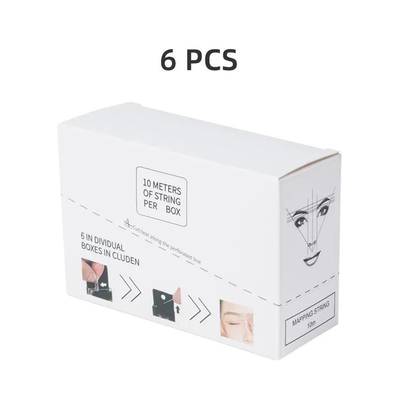 6pcs Mapping String Pre-Inked Eyebrow Marker Thread Tattoo Brows Point White Mapping String Beauty Tools Wholesale