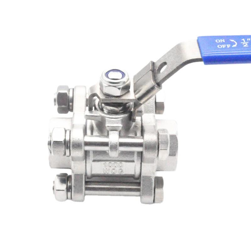 Stainless Steel 3-Piece Threaded Welded Ball Valve, Butt Weld Full Bore, 3PC Manual Ball Valve, Water Pipe Fitting