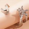 Irregular Starfish Cuff Bracelets Rhinestone Crystal Starfish Bangles Star Armband Arm Chain  Beach