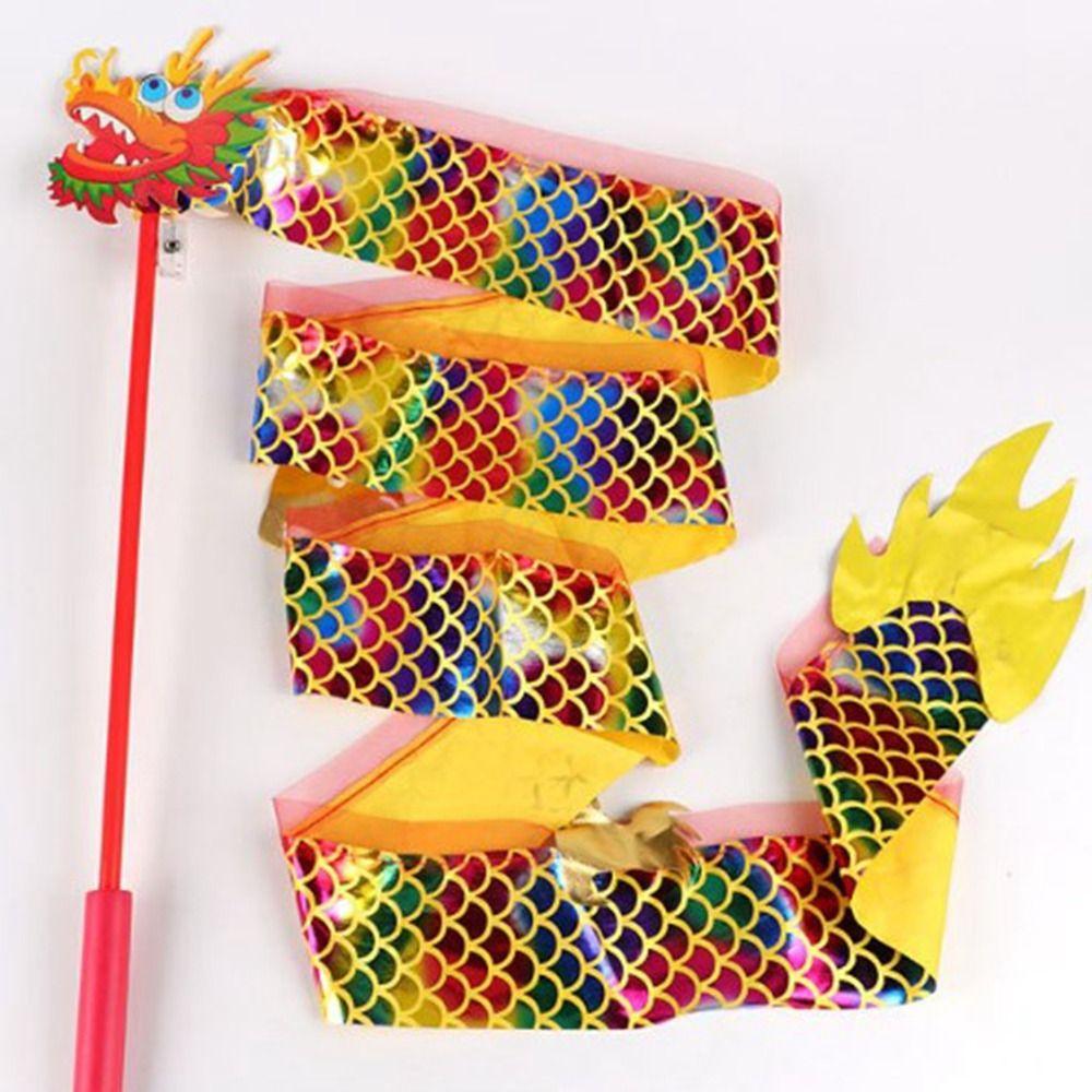 Colorful Dance Stripe Ribbon 1/2meters Rhythmic Art Gymnastics Ballet New Stick Training