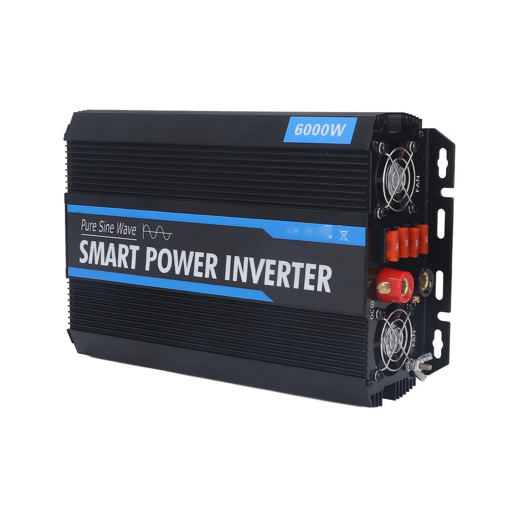 Pure Sine Wave Inverter Smart Car Power Converter with LED Display for Solar Power System DC12V to AC220V 6000W
