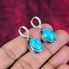 Blaue Türkis Handgemachte Edelstein Ohrringe, 925 Sterling Silber Antik Schmuck Ohrringe, Für Verlobungsgeschenk