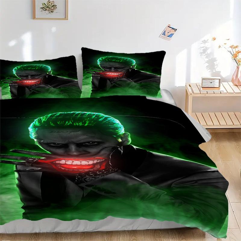 

Damaged Joker Bedding Set Comforter Cover Gift for Bedroom,Includes 1 Cover and 2 Pillowcases, No InsertB313 135x200cm