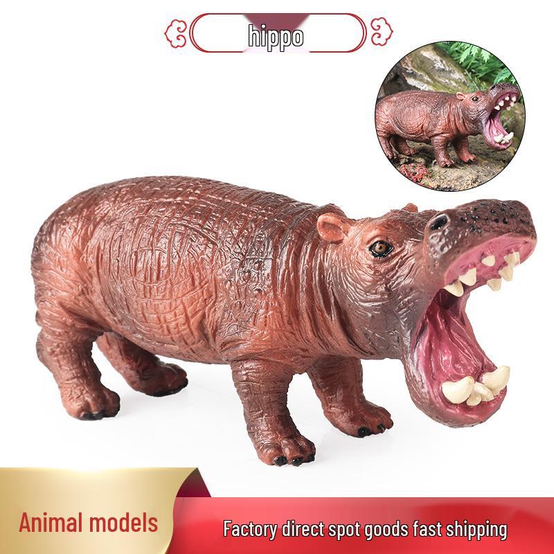 Cognitive Realistic Hippopotamus Model Toy for Early Childhood Education - Desktop Ornament, Children's Day Gift